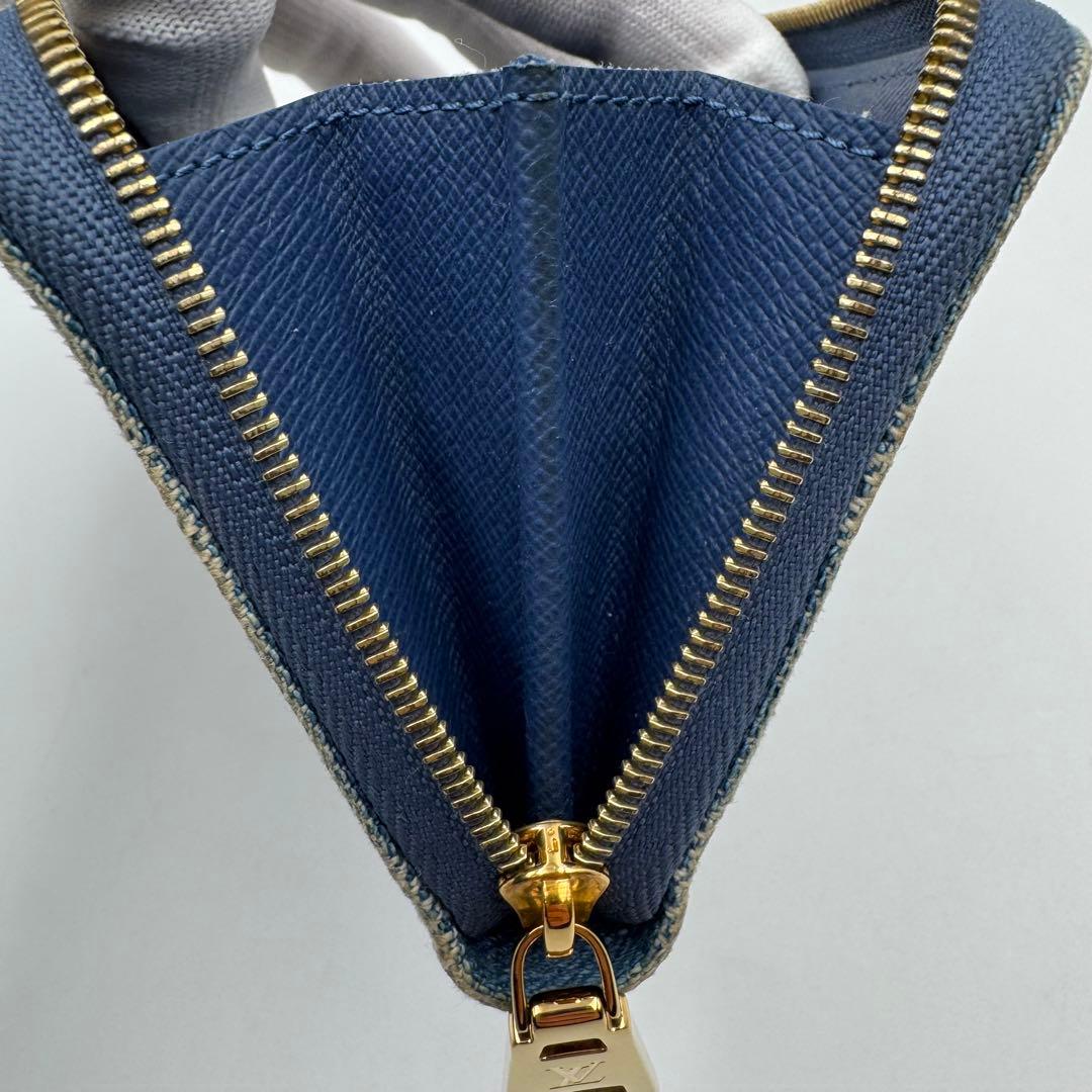 美品✨LOUIS VUITTON デニム　ケース　モノグラム　ラウンド