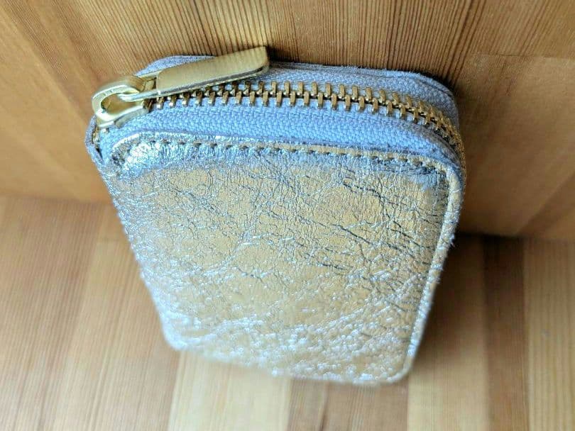 ナダヤ　mu本革 Rファスナー コンパクト財布 HAKU