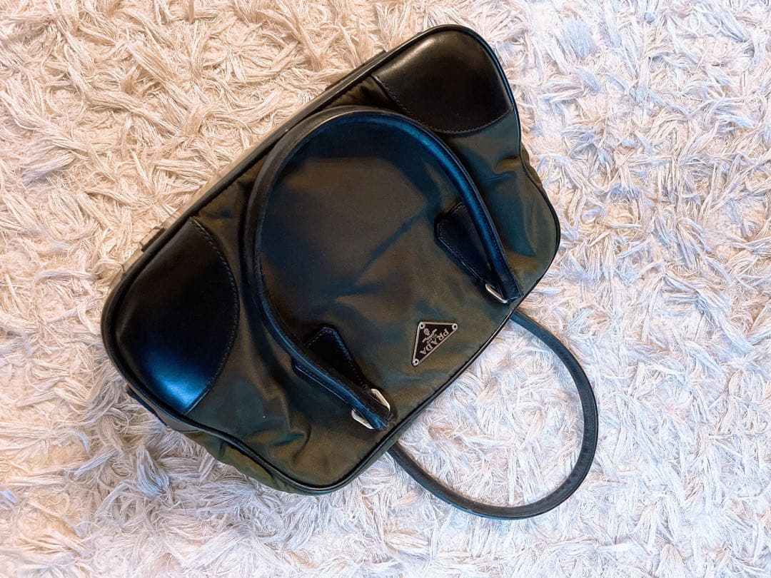 美品　PRADA プラダ　オリーブグリーン ハンドバッグ　トートバッグ