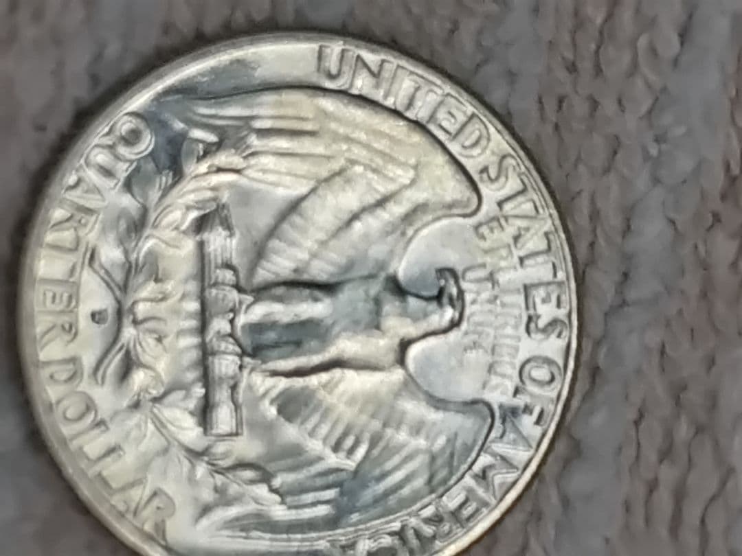 アメリカ クォーターダラー 1964年D 銀貨 エラー 手変わり バラエティー