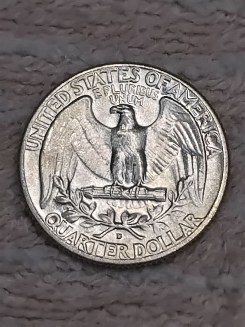 アメリカ クォーターダラー 1964年D 銀貨 エラー 手変わり バラエティー