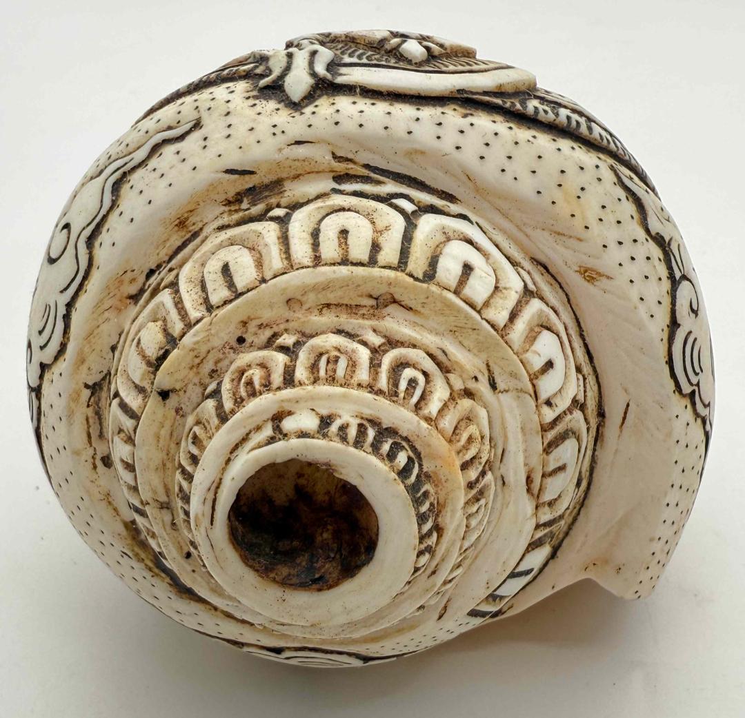 ◆チベット密教法具　法螺貝（シャンカ）パドマサンババ(グル・リンポチェ)-3