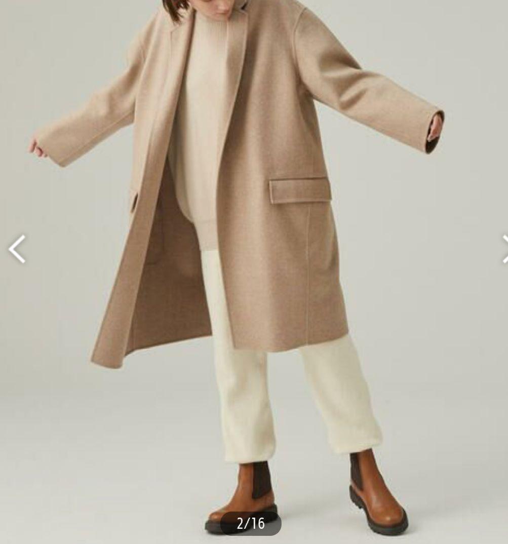 GALERIE VIE　ウールダブルフェイス チェスターコート　ベージュ　36