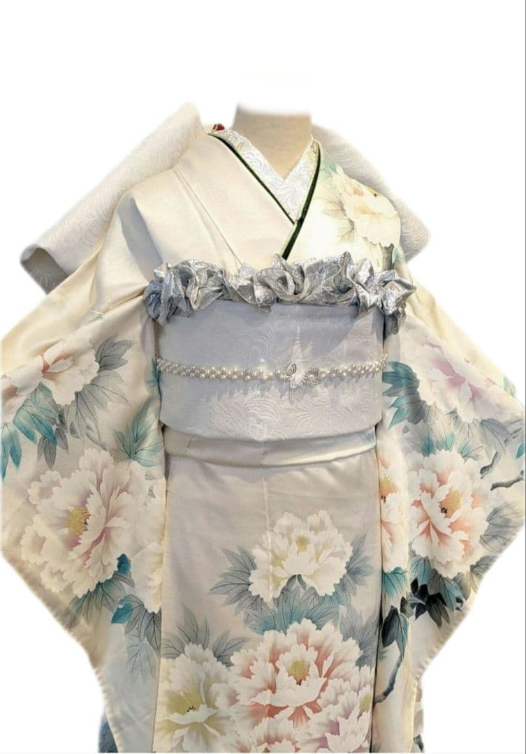 振袖フルセット9点 手描き 白 金彩 逸品 成人式