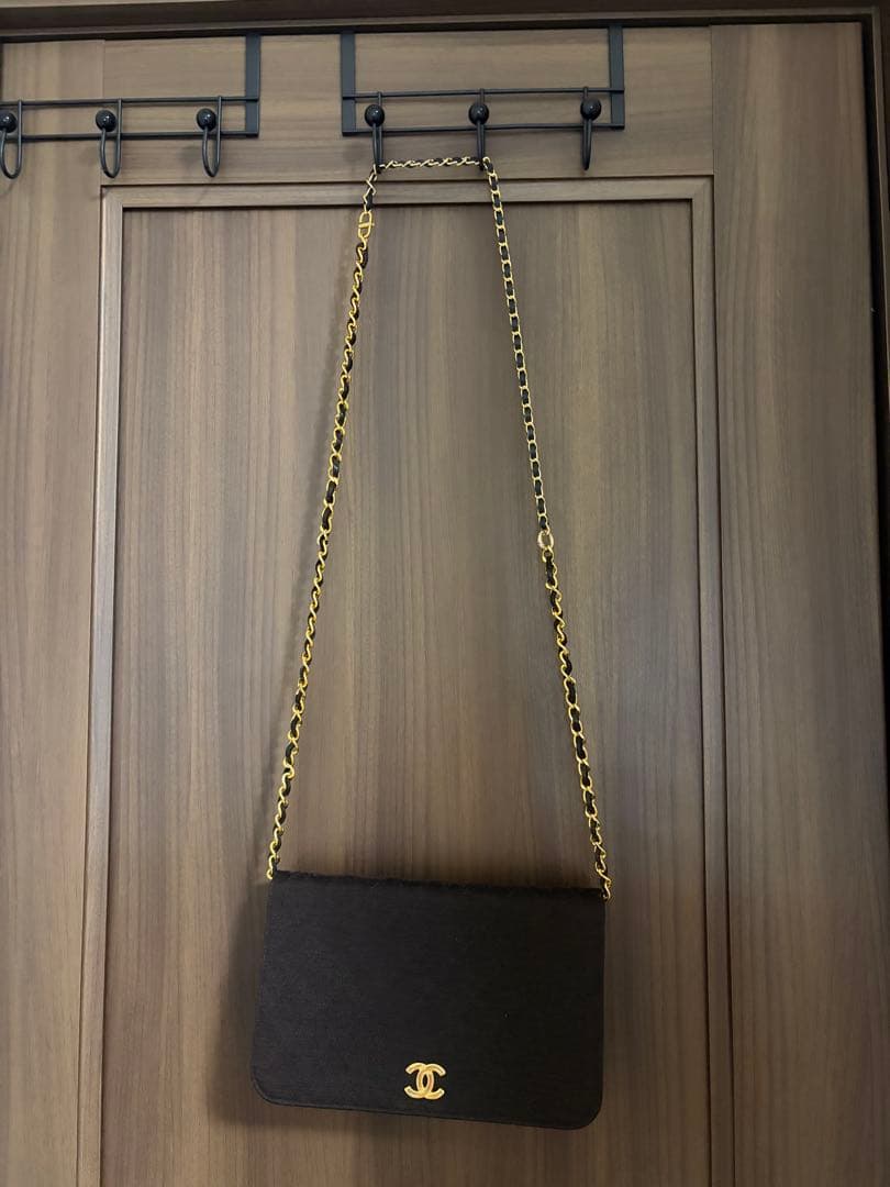 【美品級】CHANEL（シャネル）チェーンショルダーバッグ　マトラッセ　コットン