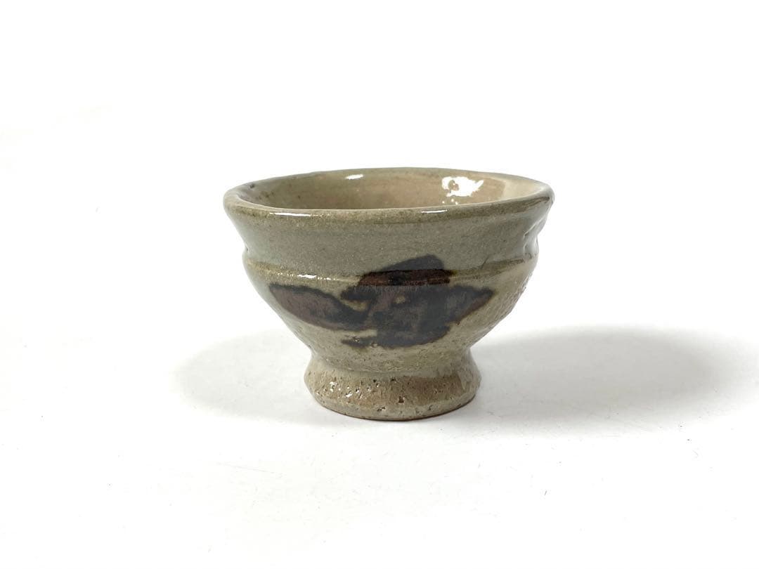 陶芸家　人間国宝　濱田庄司　浜田庄司　鉄絵　胴紐　盃　ぐい呑　酒器　共箱　益子焼