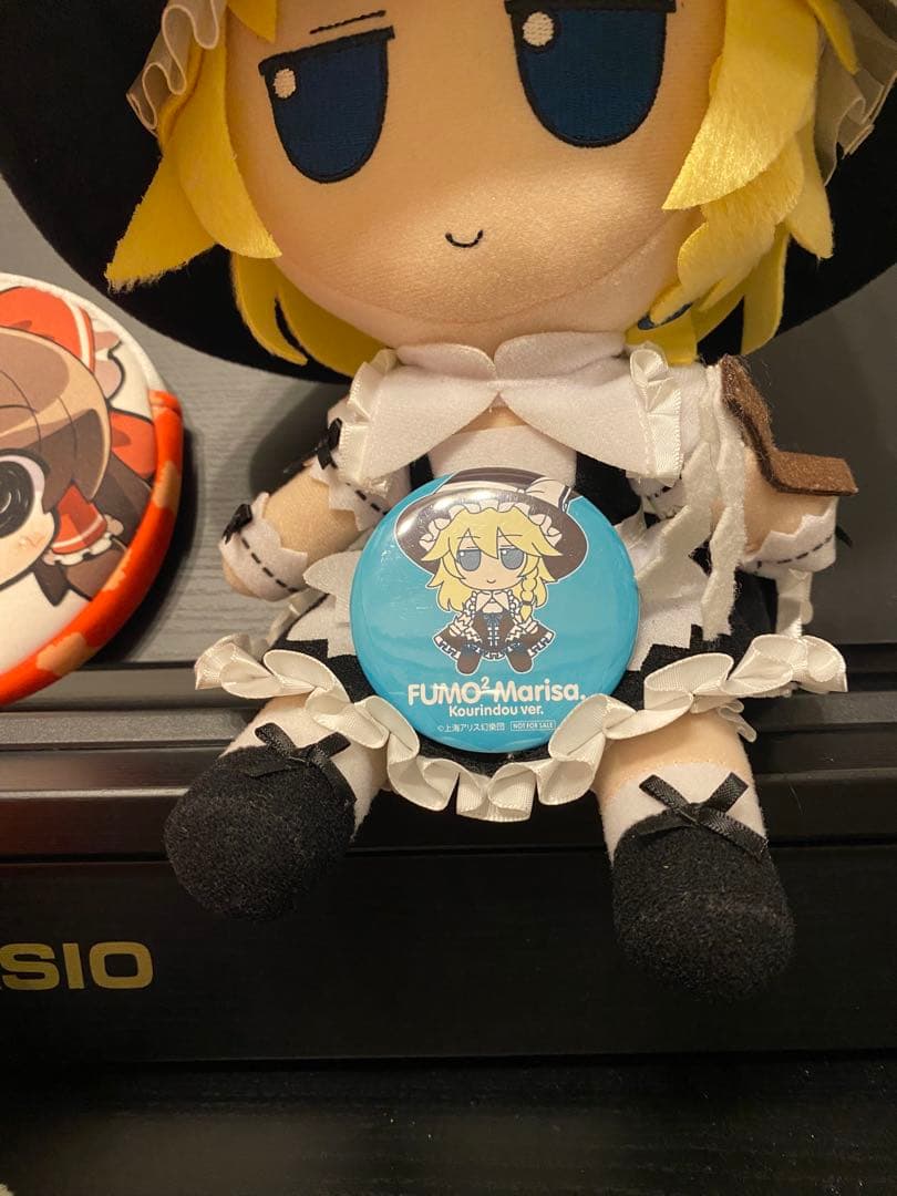 【中古20cm】東方Projectぬいぐるみふもふも霊夢　魔理沙　缶バッジセット