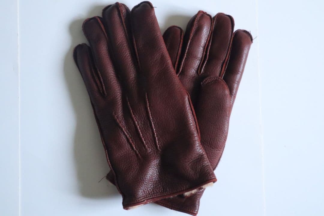 小物 DENTS DEAR LEATHER GLOVES BROWN 8 1/2