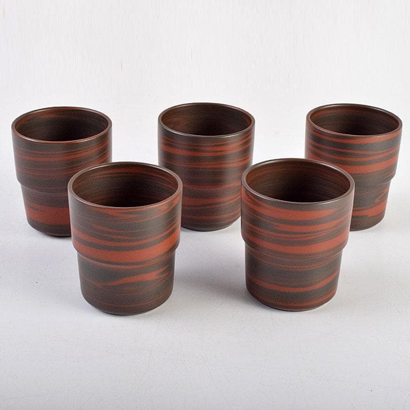 煎茶道具　常滑焼　小西洋平作　窯変　茶器　急須　煎茶碗　五客　共箱　MR9434