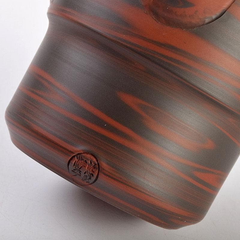 煎茶道具　常滑焼　小西洋平作　窯変　茶器　急須　煎茶碗　五客　共箱　MR9434