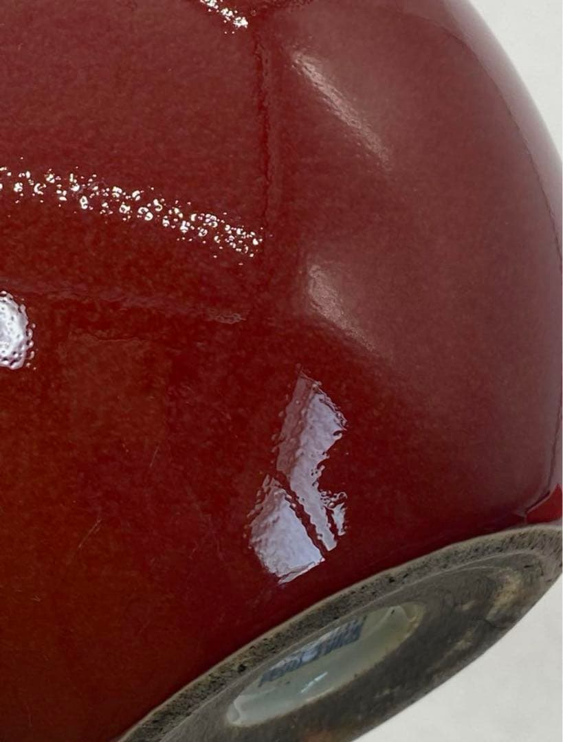 中国　大清乾隆年製銘　書斎用　紅釉筆入　　送料込み1022