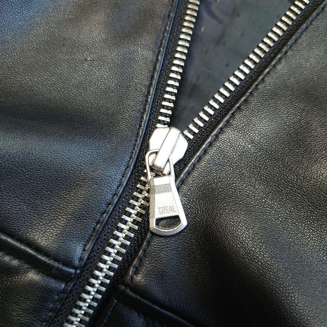 【未使用級】タイムリーワーニング 羊革 シングルライダース ジャケット M