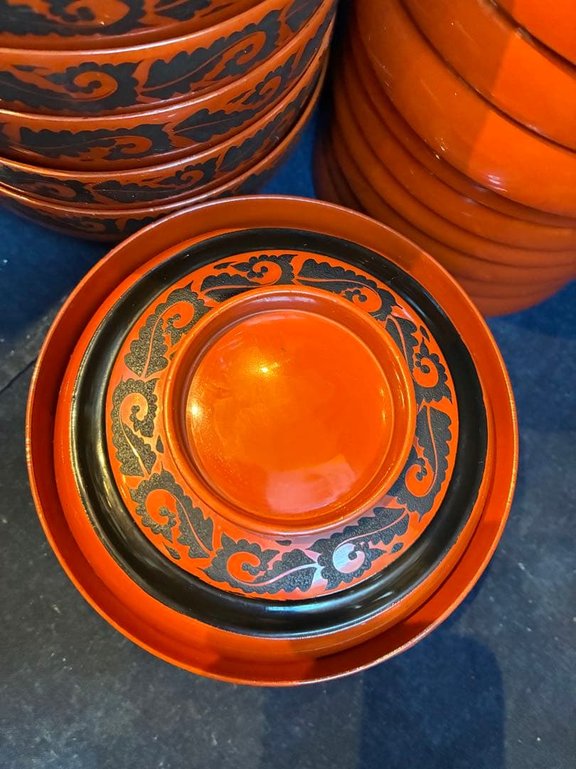 漆器　朱塗　吸物椀　煮物椀　10客　傷無し　木製