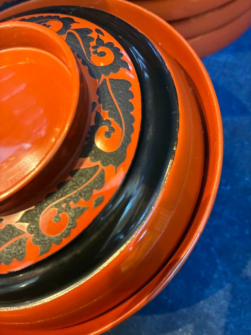 漆器　朱塗　吸物椀　煮物椀　10客　傷無し　木製