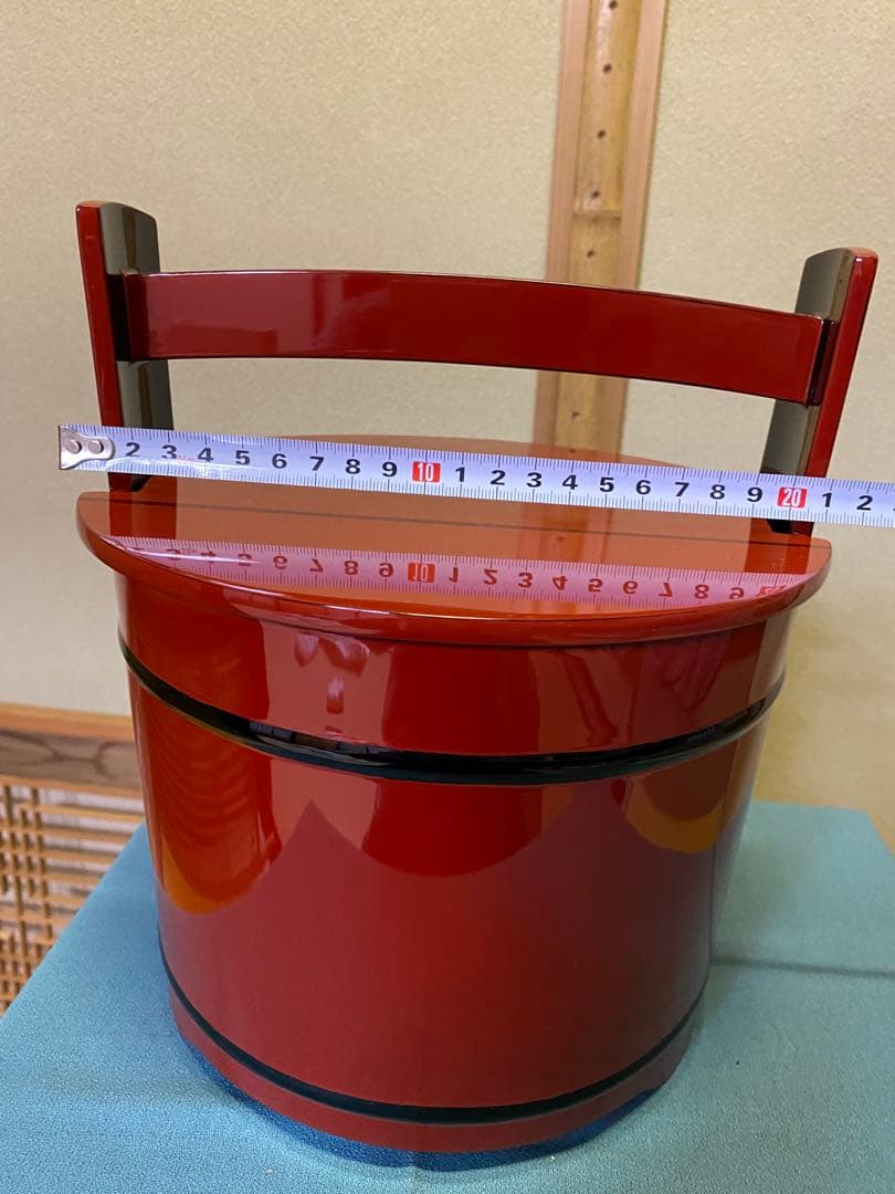 【本日限定】茶道具/手桶水指 豪秀(坂水秀雄)朱黒 輪島塗 茶器水指 工芸品