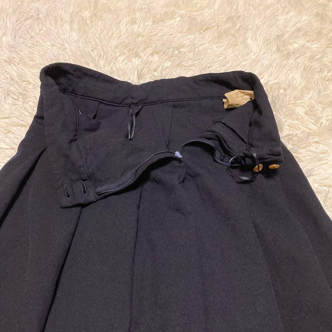 美品✨コムデギャルソン　コムコム　プリーツスカート　タック　フレア　膝下　S 黒