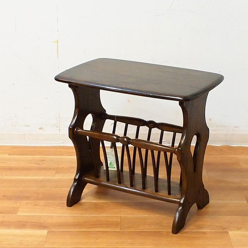 イギリスビンテージ アーコール エルム材 マガジンラック サイドテーブル