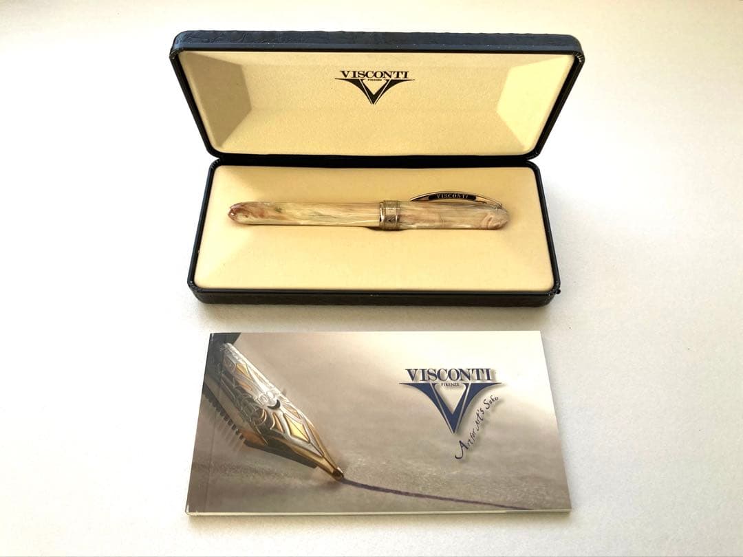【美品】 ビスコンティ VISCONTI 万年筆 バニラ ホワイトマーブル