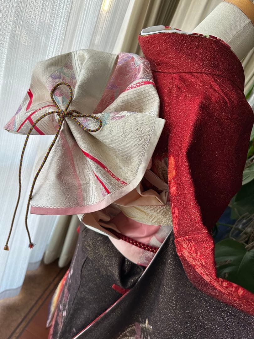 てな 振袖フルセット 赤×金通し 辻ヶ花 絞り ぼかし染めIK