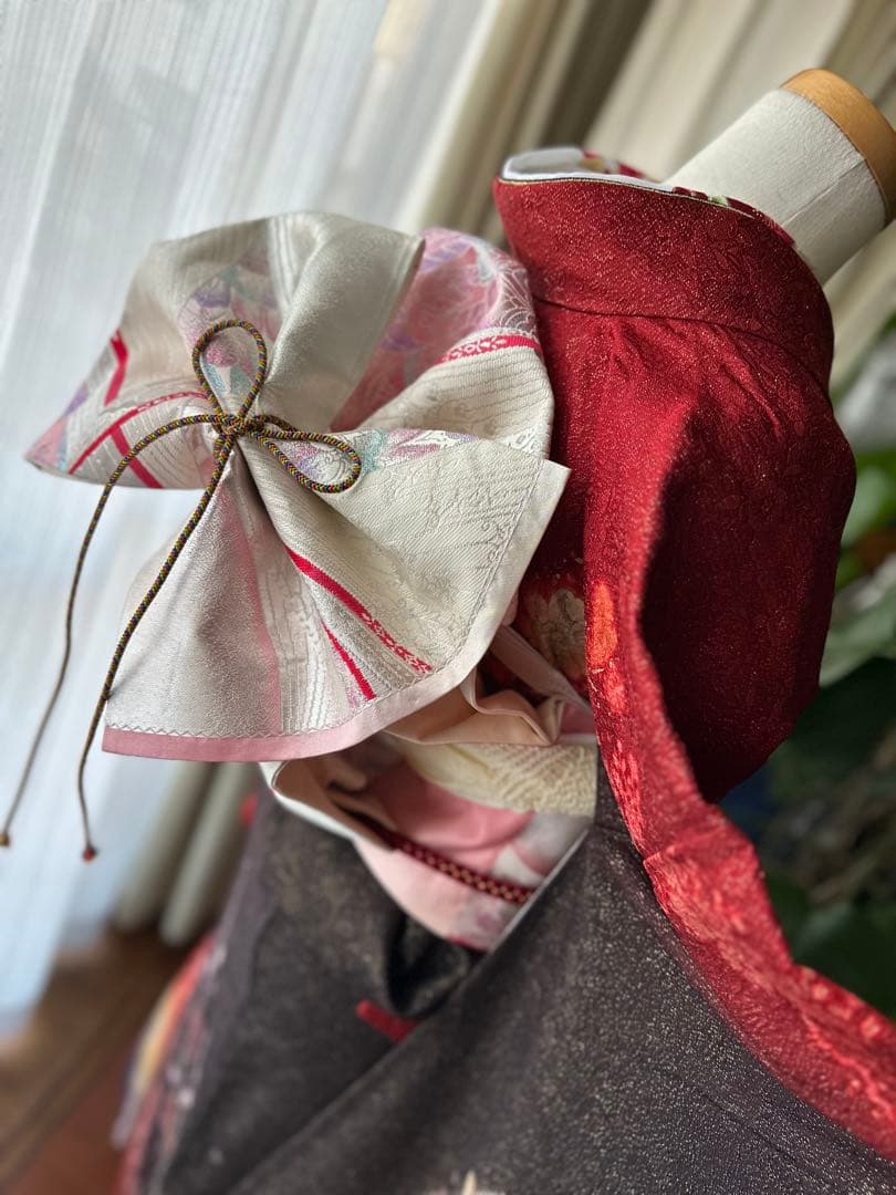 てな 振袖フルセット 赤×金通し 辻ヶ花 絞り ぼかし染めIK