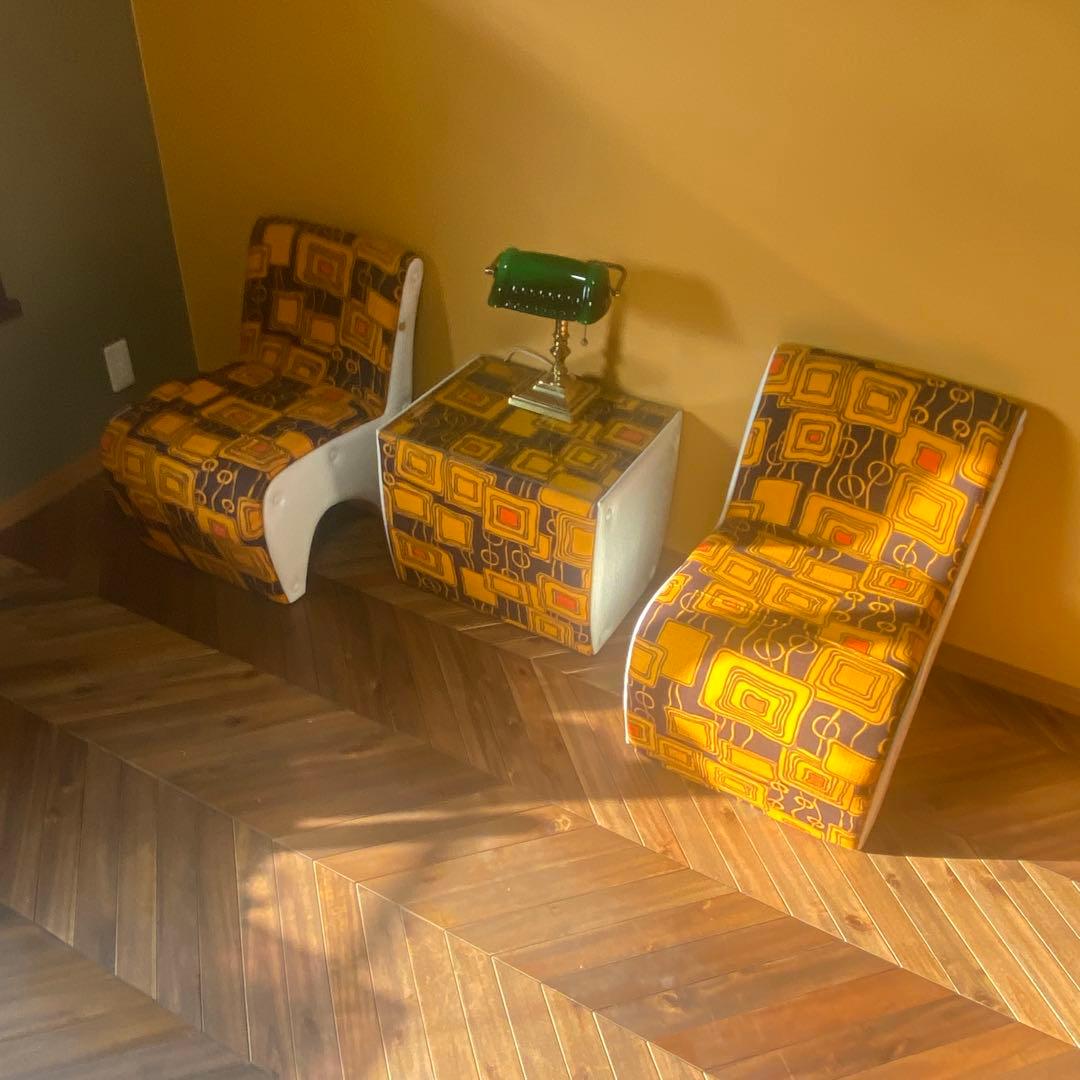 専用　ミッドセンチュリー　昭和レトロ　チェア2脚テーブルセット