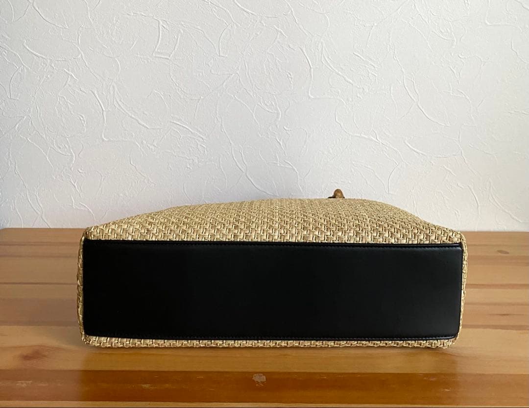 さくらさん専用です。【新品未使用】カゴ風バッグ　生成り×ブラック