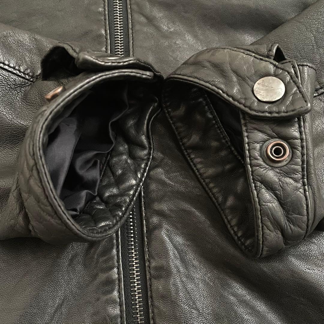 TOMORROWLAND 羊革 ジャケット 黒 L シープレザー ラムスキン