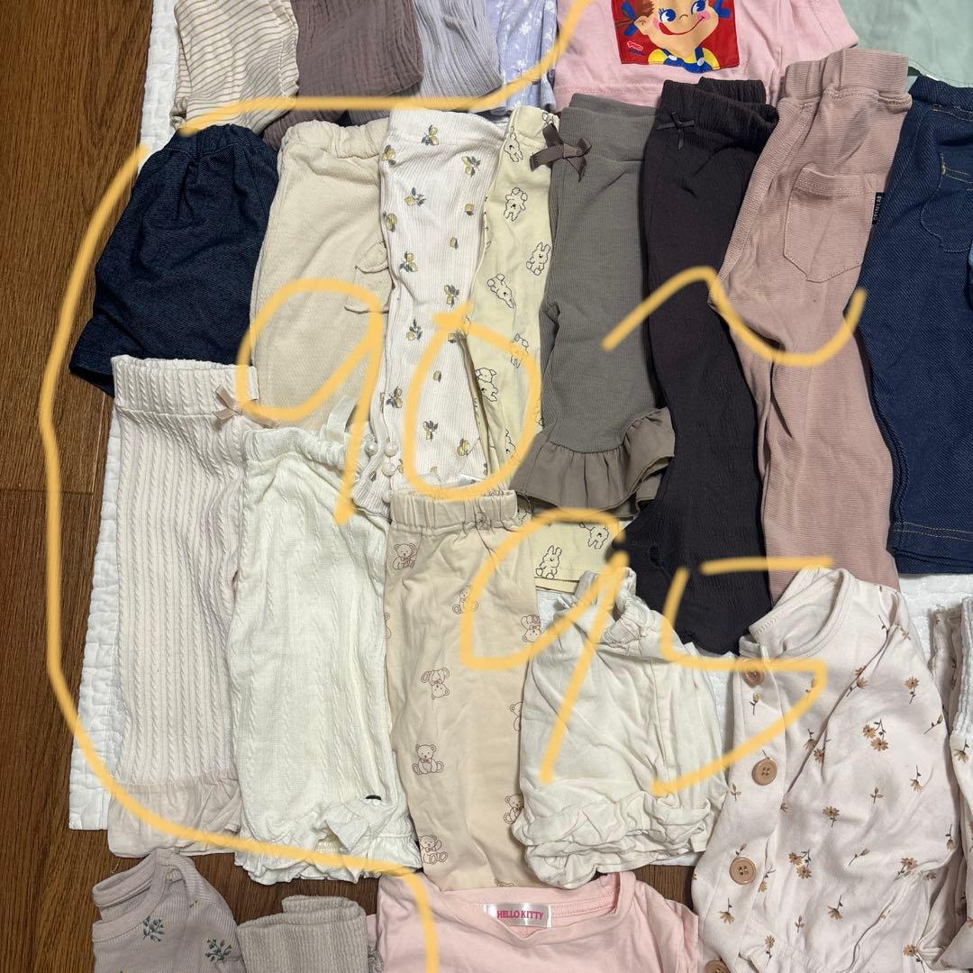 【大量まとめ売り】80-100cm 春夏秋女の子服　ベビー　キッズ 86点