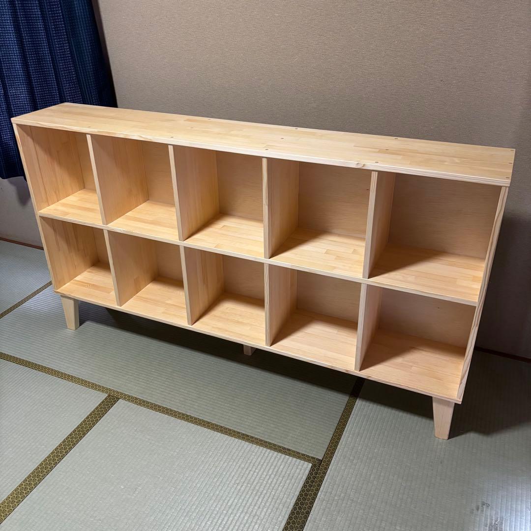 ハンドメイド　脚付き格子本棚・ラック　オーダー受け付けます。