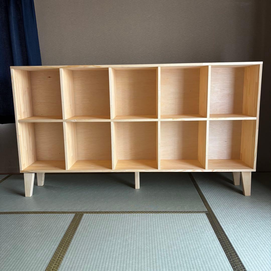 ハンドメイド　脚付き格子本棚・ラック　オーダー受け付けます。