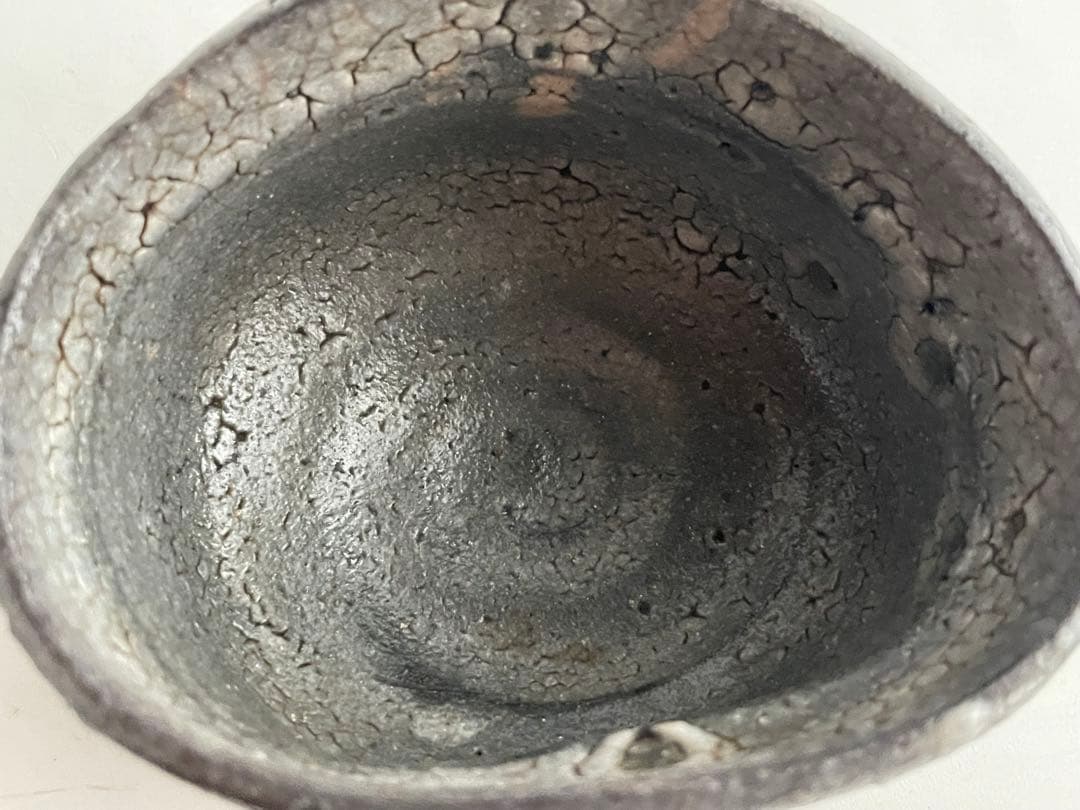 陶芸家　作家物　作者不明　鼠志野　盃　ぐい呑　酒器　酒盃　箱なし　美濃　志野