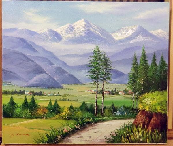 久世康弘　北アルプス　F10　油絵　額縁サイズ