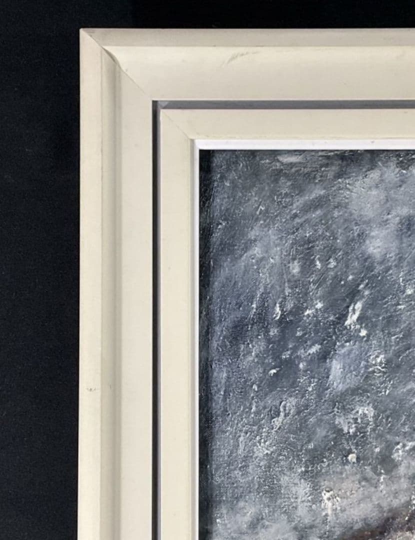 2026年の干支「午」双駒 油彩 サイン準『雪中馬』F10 逸品 額付