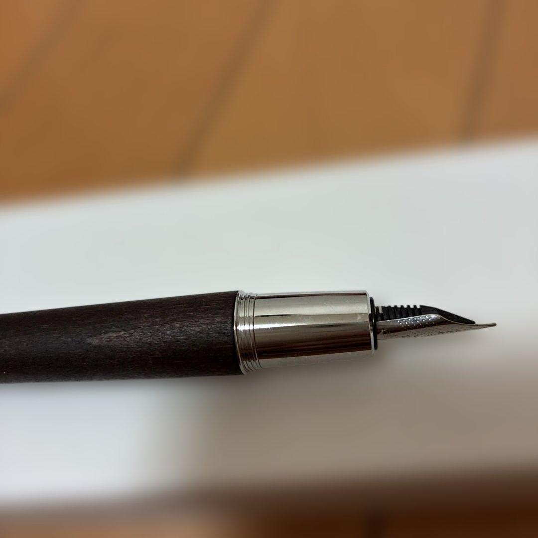 ファーバーカステル 万年筆 F エモーション ウッド&クローム 梨の木 ブラック