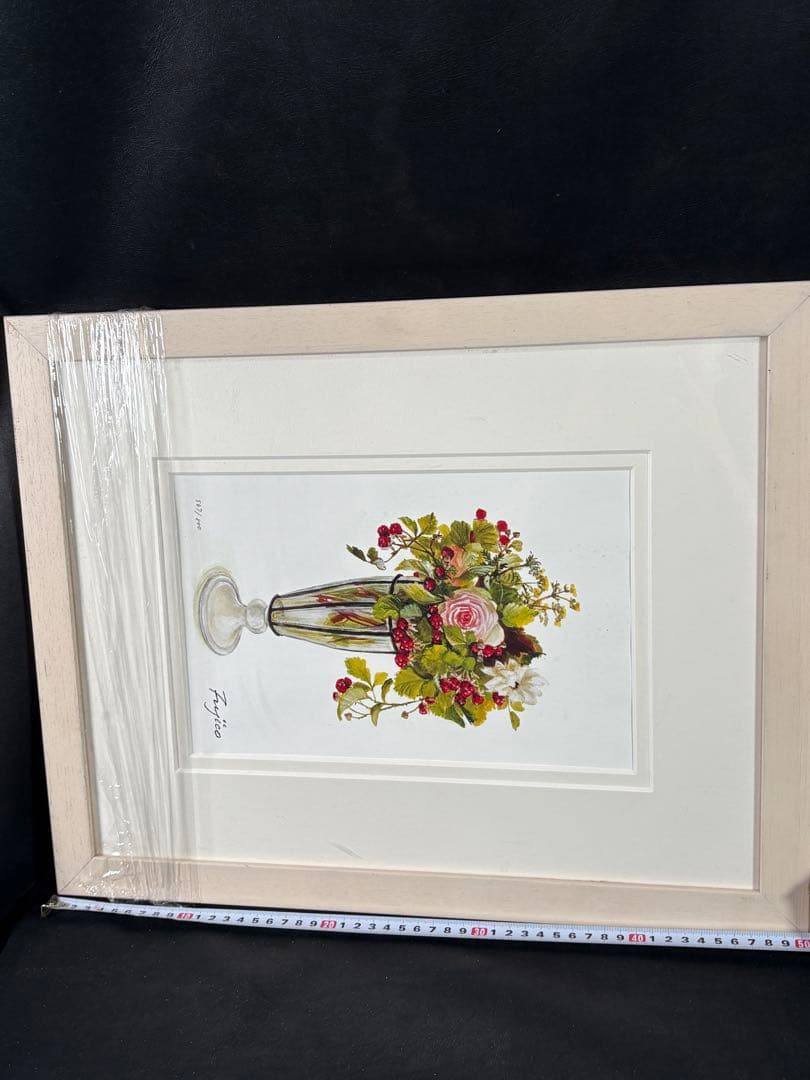 D008 橋本不二子 版画「my garden roses