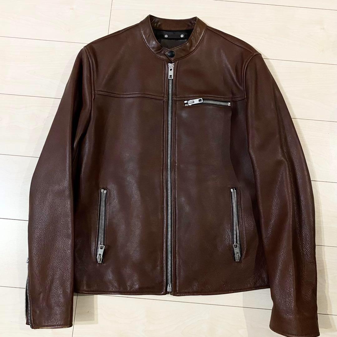 coach コーチ　牛革　レザージャケット　シングルライダース　ブラウン　S