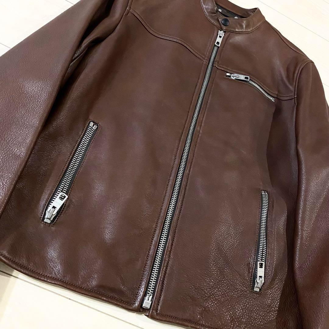 coach コーチ　牛革　レザージャケット　シングルライダース　ブラウン　S