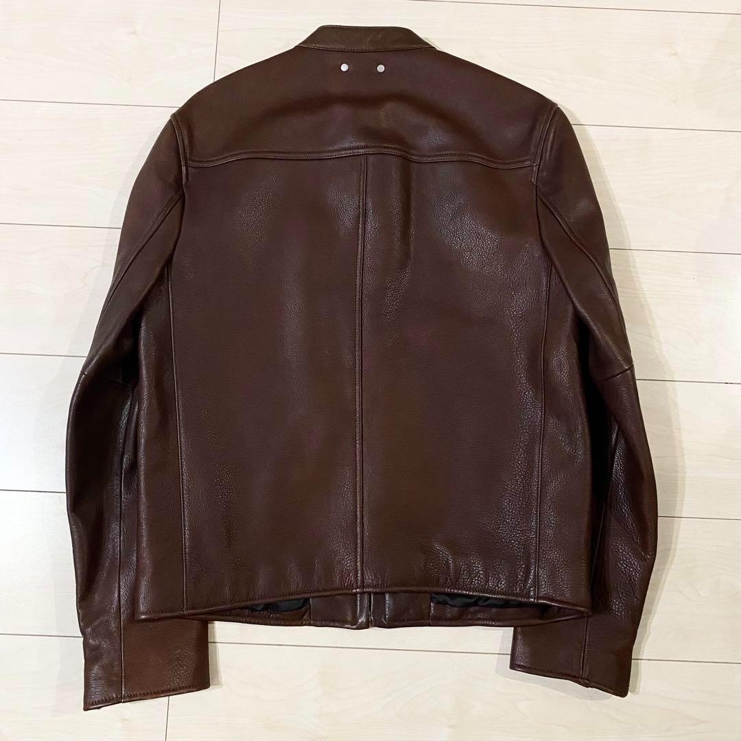 coach コーチ　牛革　レザージャケット　シングルライダース　ブラウン　S
