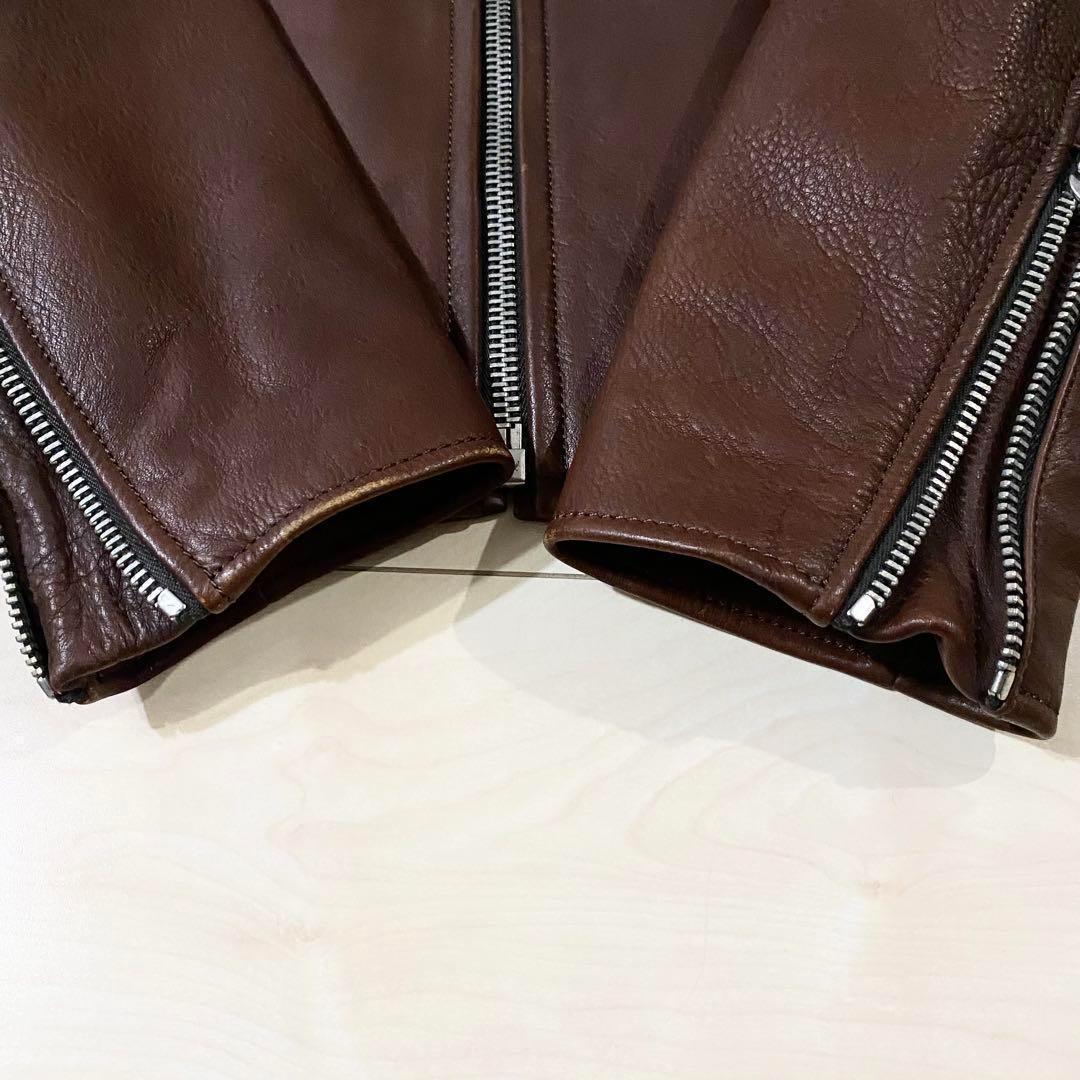 coach コーチ　牛革　レザージャケット　シングルライダース　ブラウン　S