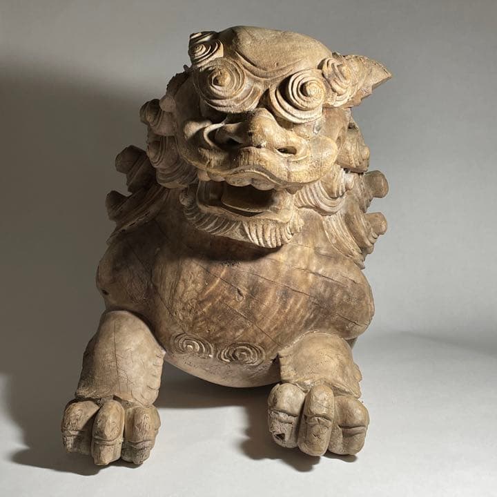 ◆希少品 木鼻獅子 木彫 仏教美術 室町時代◆