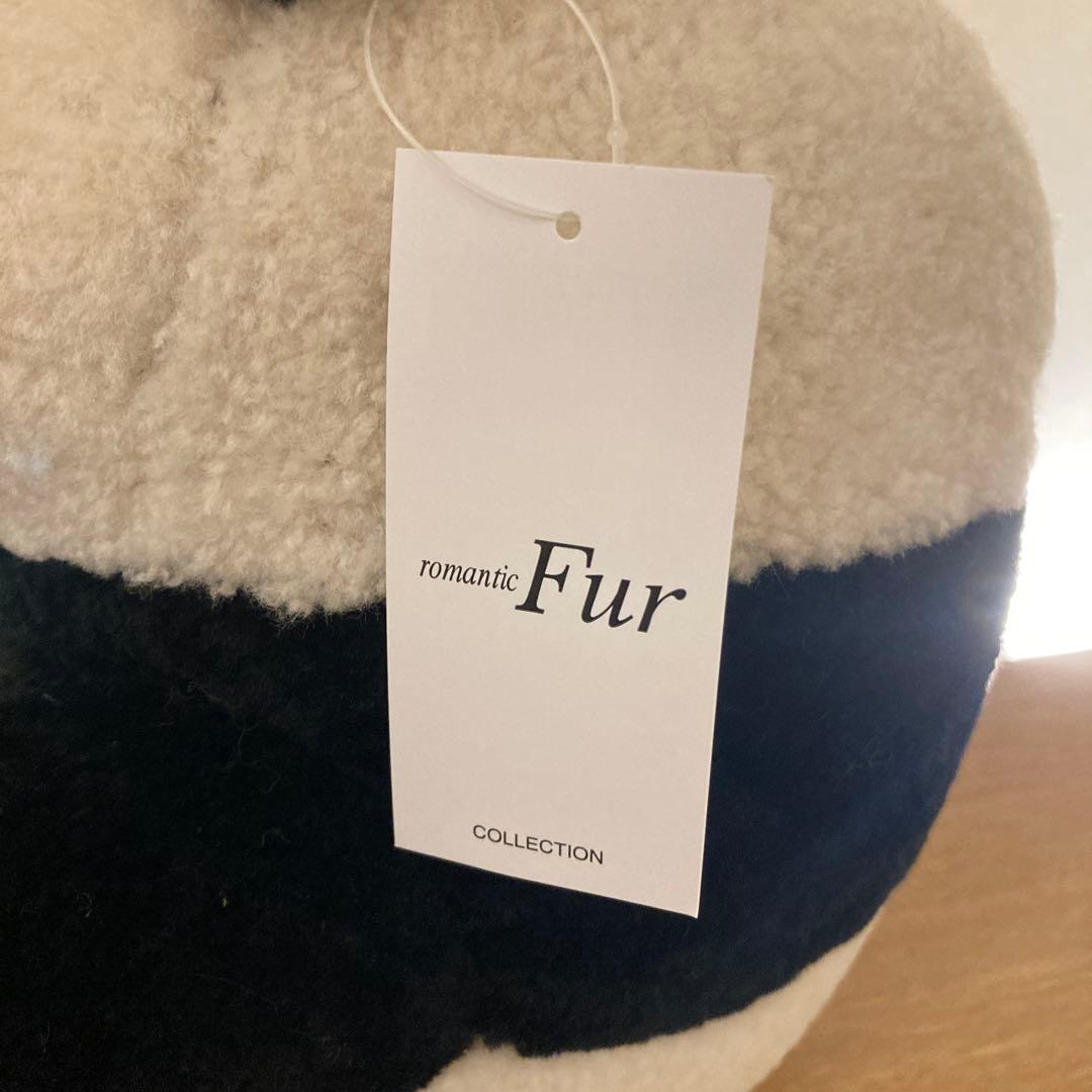 ★《羊革・ベビーラム》パンダ親子セット上質毛皮素材　一点物