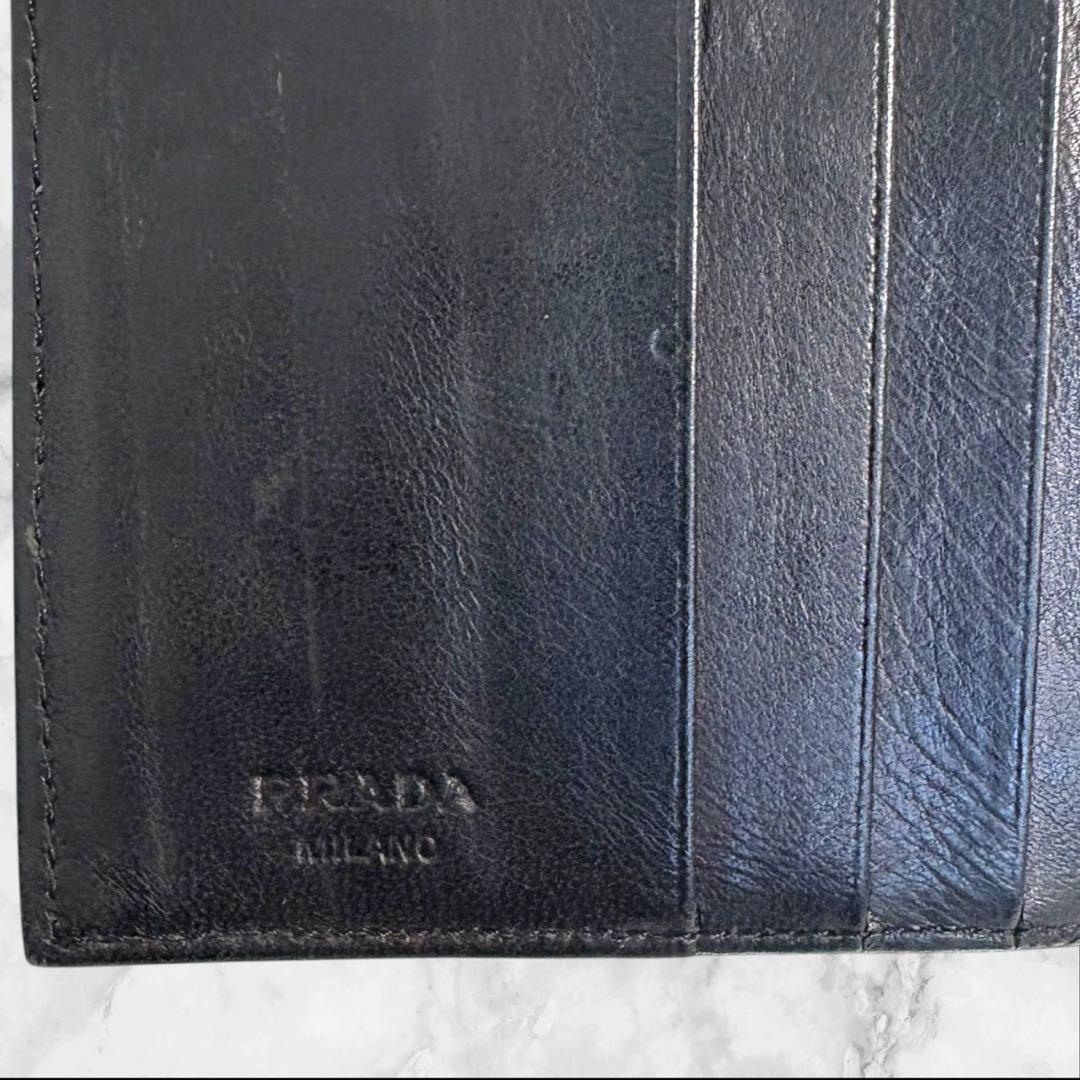 極美品✨ PRADA プラダ 三つ折り財布 オールレザー ブラック 黒