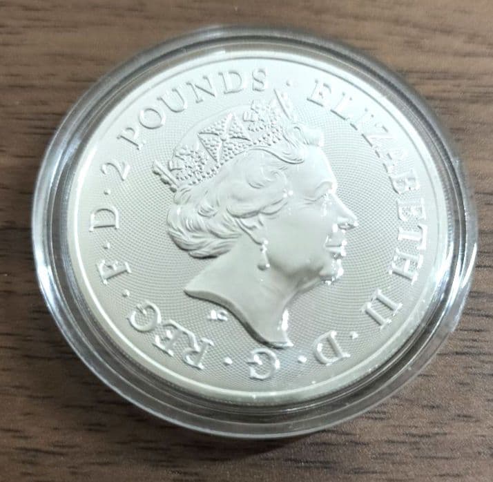 2022年英国王室の紋章・ライオンとユニコーンエリザベスⅡ世 1オンス銀貨 1枚