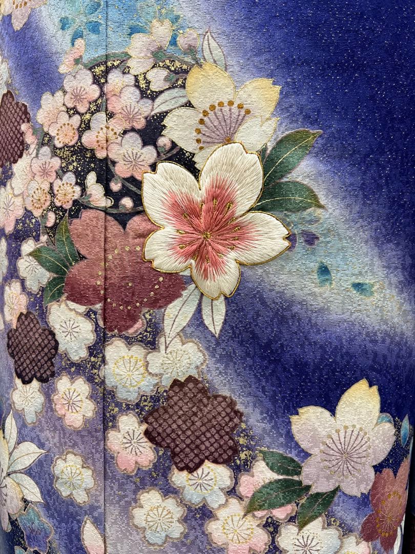 振り袖　フルセット　長襦袢付　成人式　金彩加工　刺繍入り　金通し　673