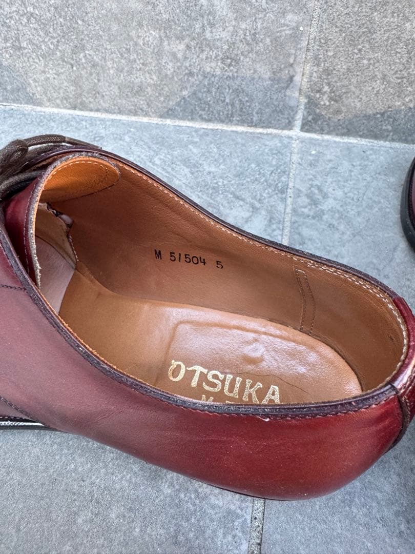 大塚製靴 M5 - 1504 外羽根Uチップ バーガンディ