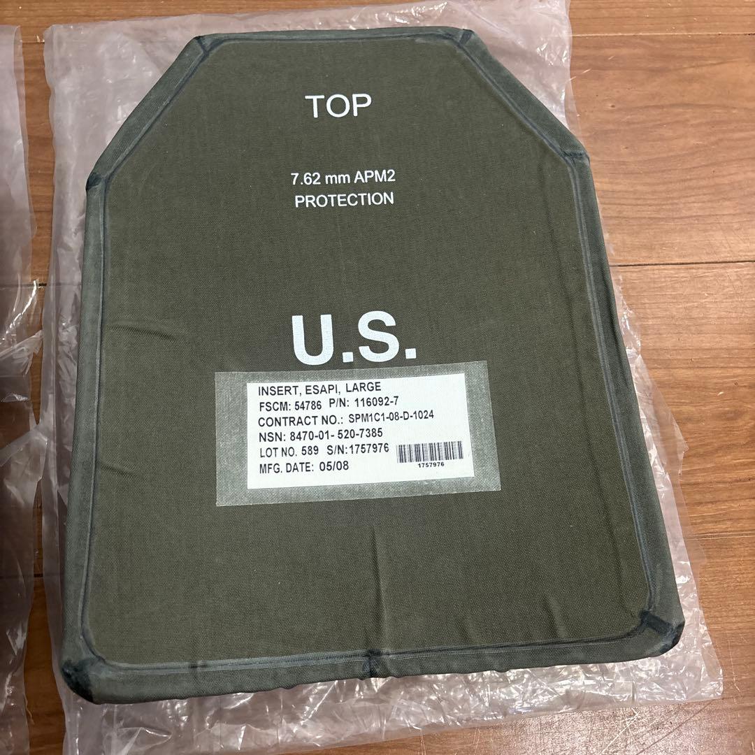 未使用品　米軍実物　STRIKE FACE ESAPI 7.62mm LARGE