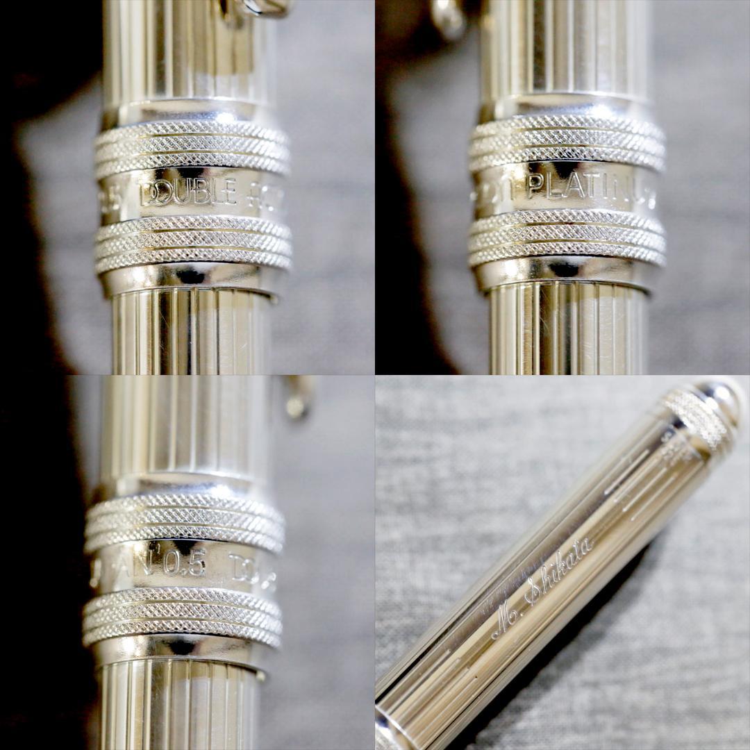 【美品】プラチナ ダブルアクション スターリングシルバー ボールペン シャープ