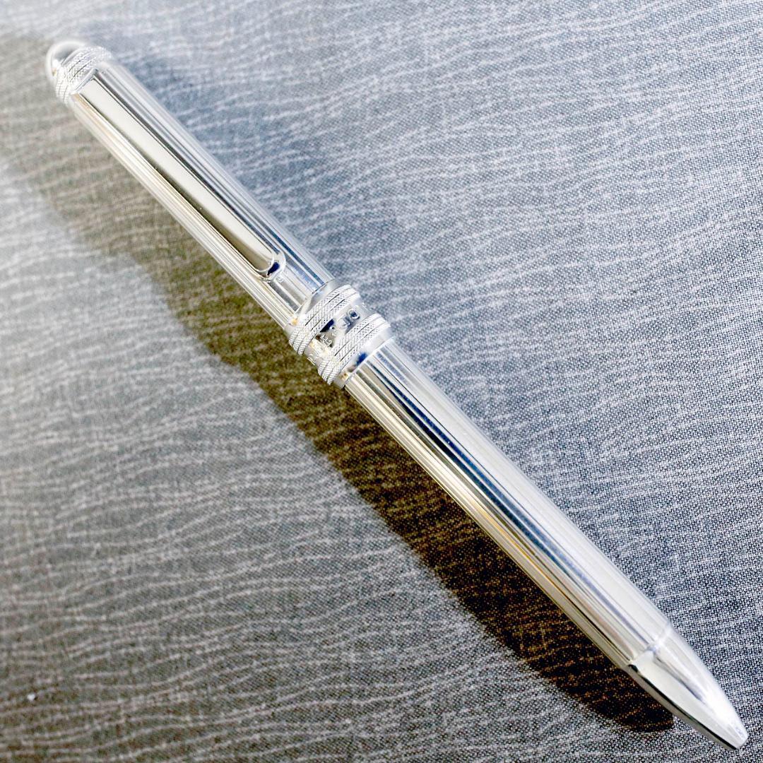 【美品】プラチナ ダブルアクション スターリングシルバー ボールペン シャープ