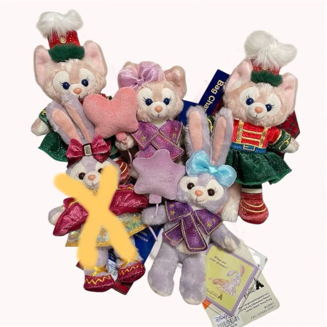 香港ディズニーランドステラルーリーナベルぐるみキーチェーン4点セット