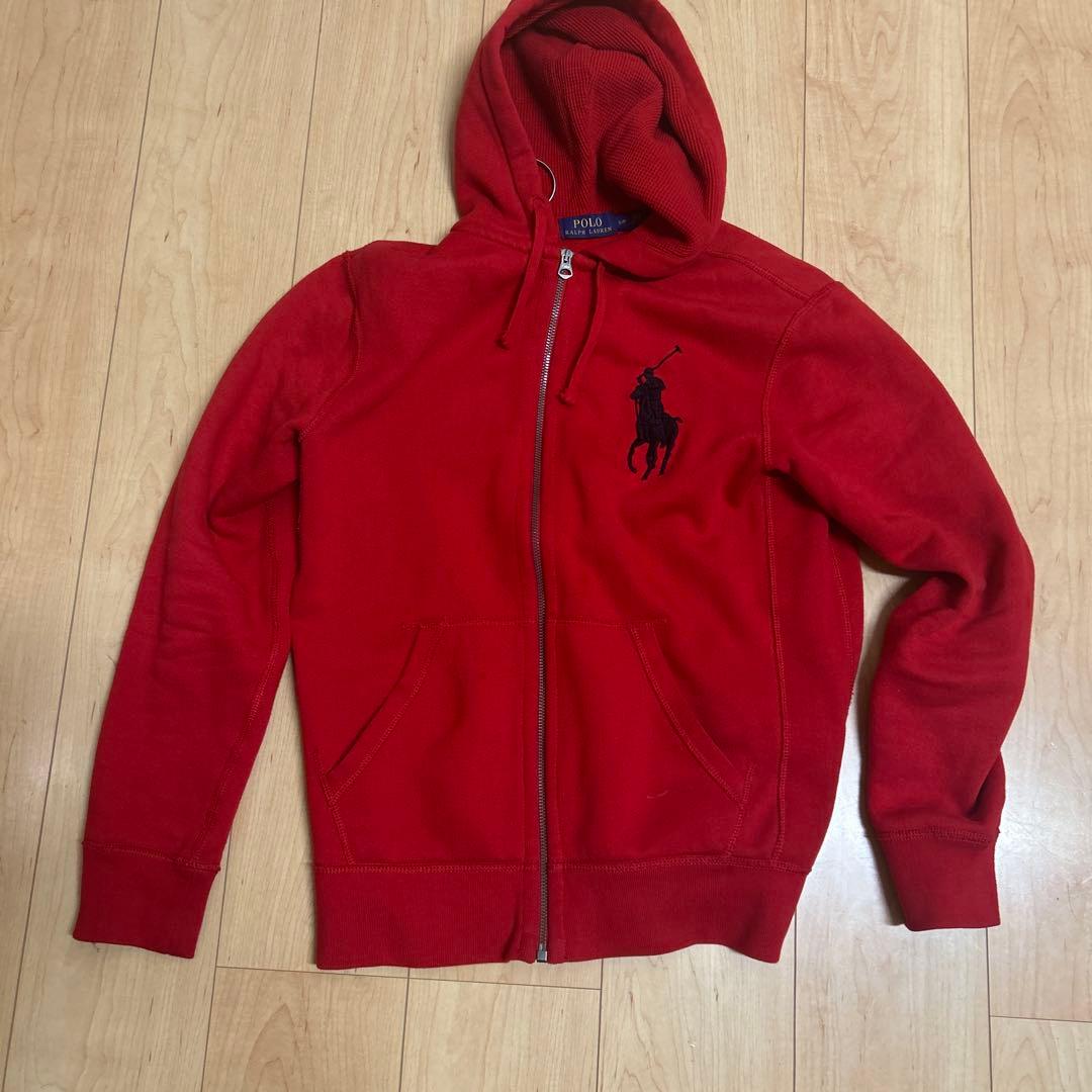 Polo Ralph Lauren 赤 フルジップパーカー ビックポニー